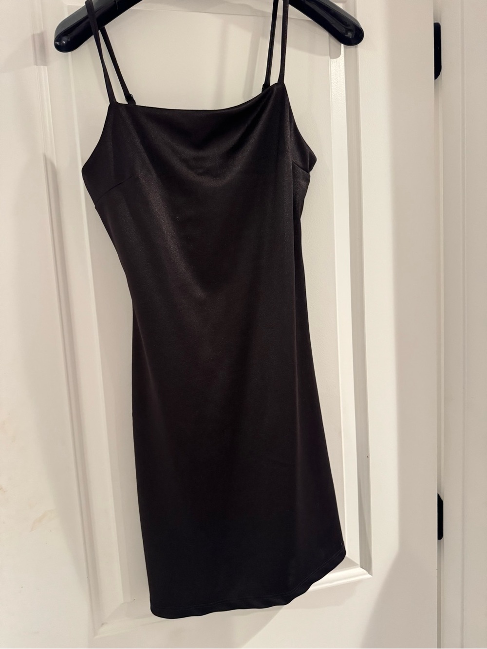 Altar'd State Black Mini Slip Dress with Double Spaghetti Straps